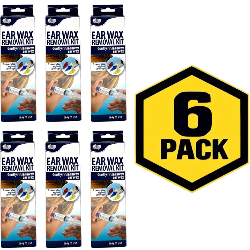 6 Pack Ear Cleaning Kit JB7113 Reusable Ear Washer 3 Color Tips Gentle Set